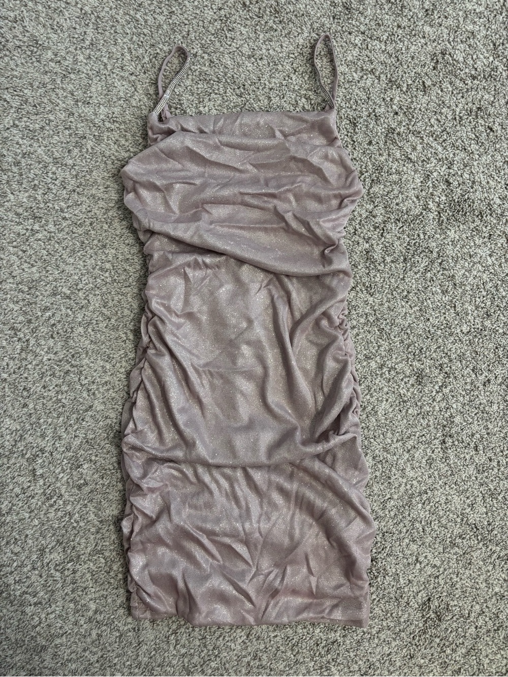 iris sparkly ruched slip dress